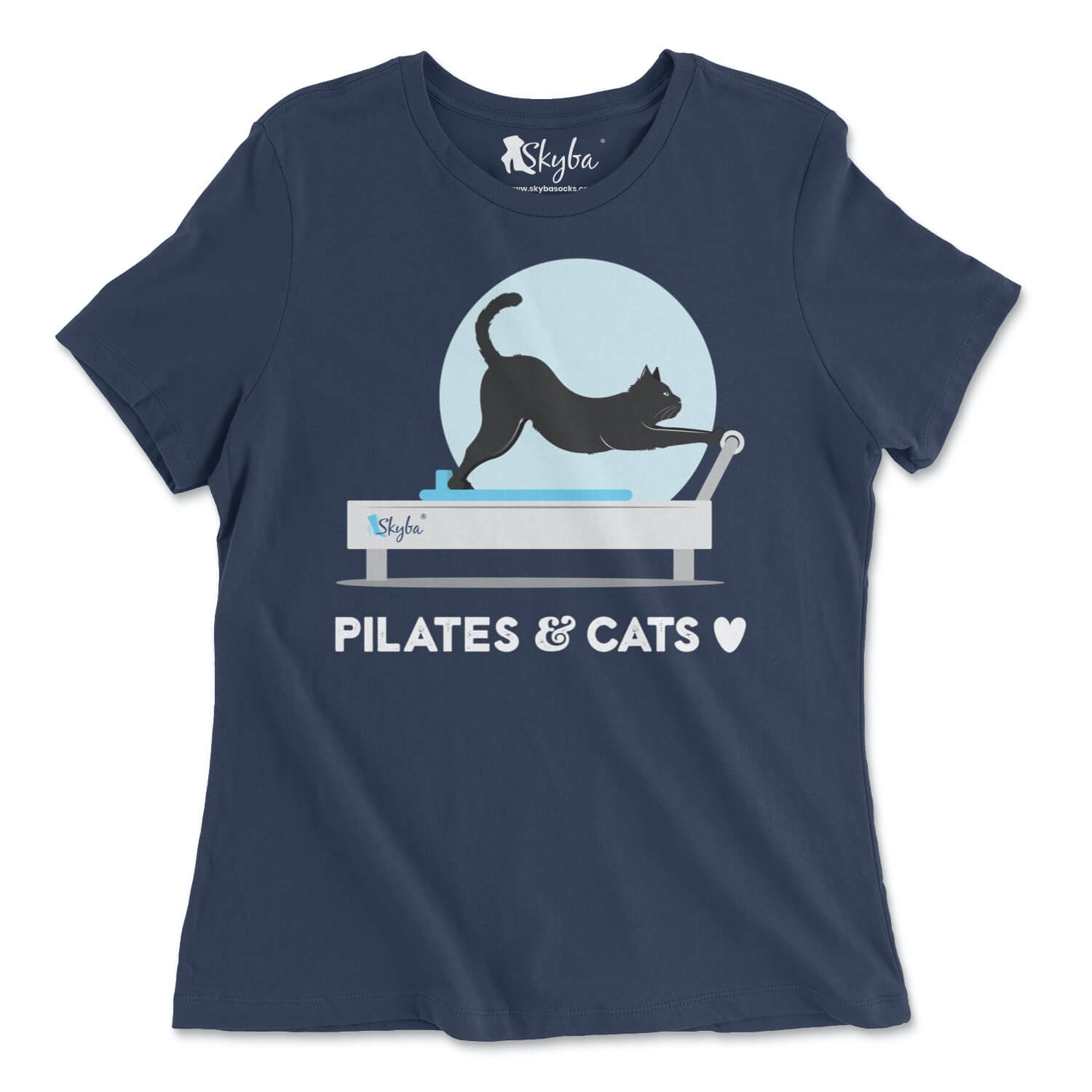 "Pilates & Cats ❤️" Stretching Cat on Reformer - Classic Tee Skyba T-Shirt