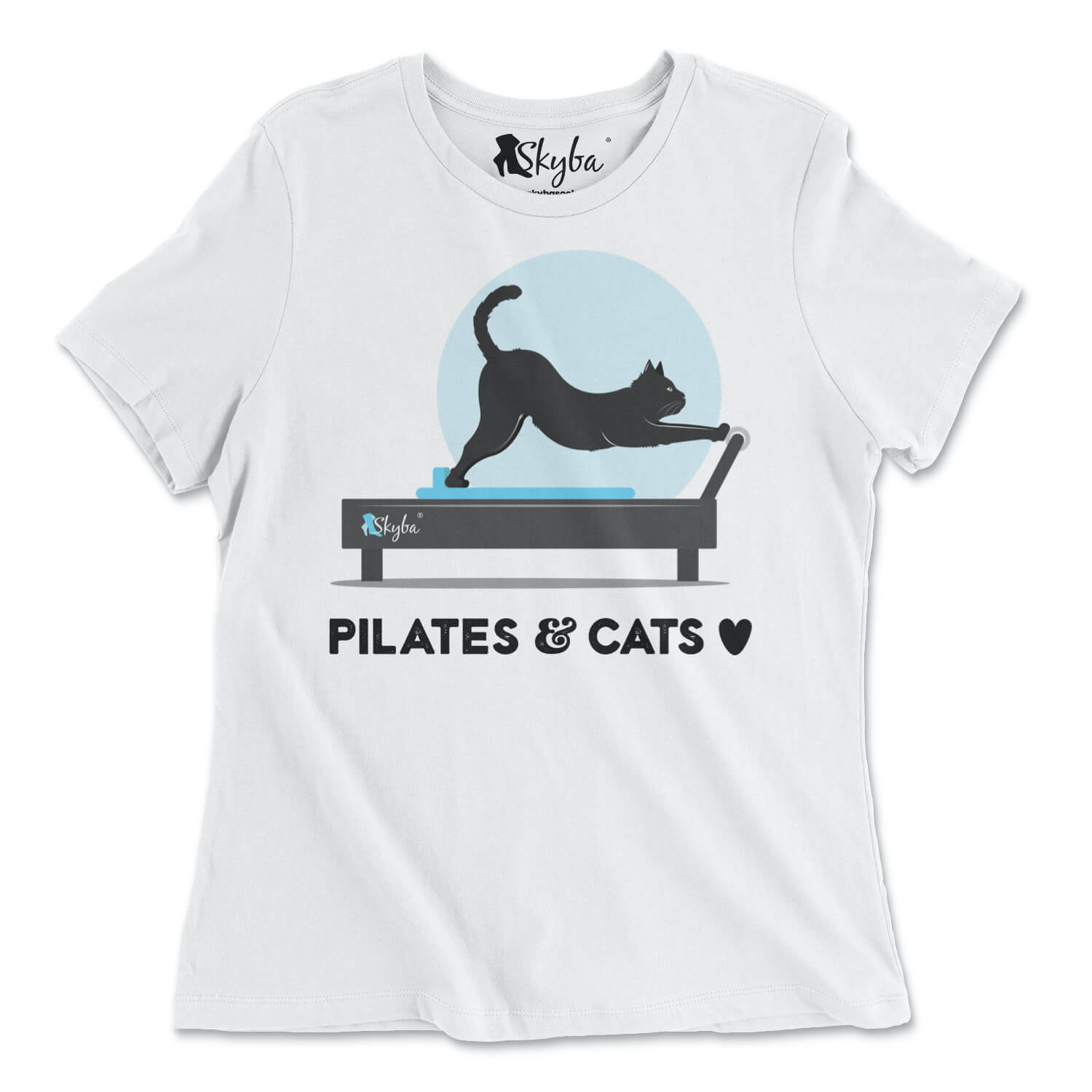 "Pilates & Cats ❤️" Stretching Cat on Reformer - Classic Tee Skyba T-Shirt