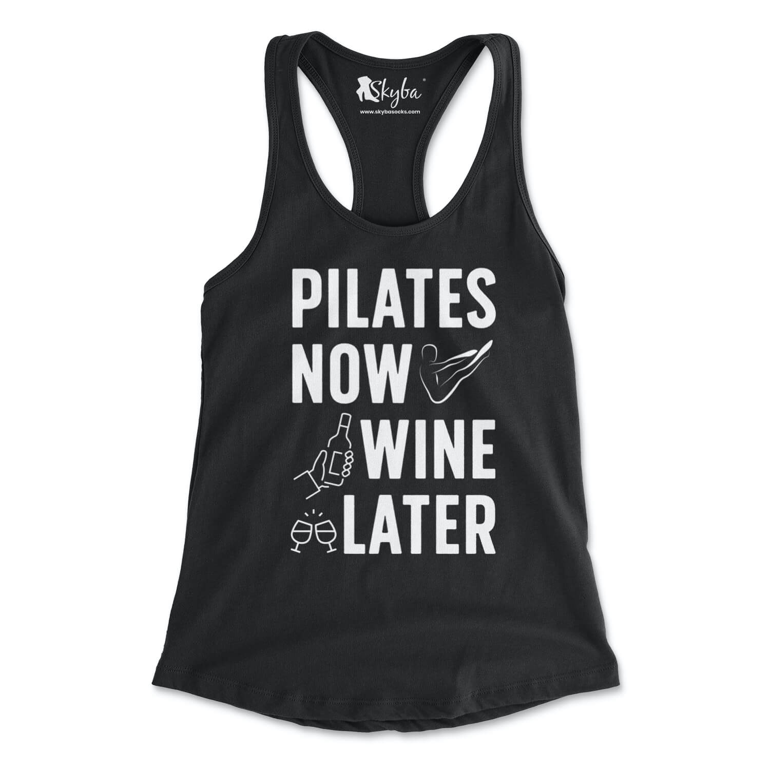 Pilates Now Wine Later - Women's Slim Fit Tank Skyba Tank Top