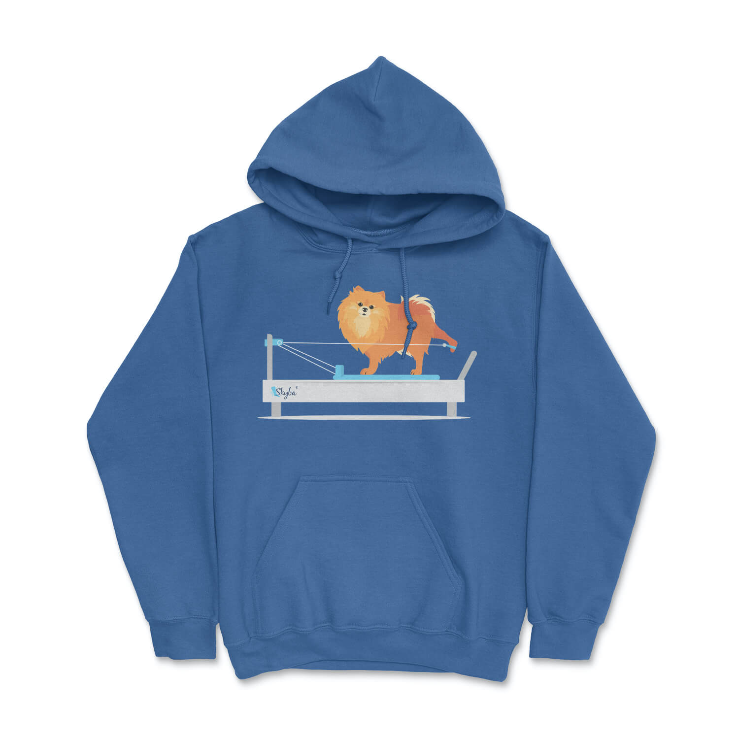 Pomeranian on the Reformer - Cozy Hooded Sweatshirt Skyba Hoodie