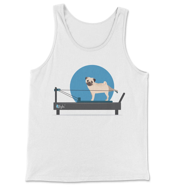 Pug on the Pilates Reformer - Classic Tank Skyba Print Material