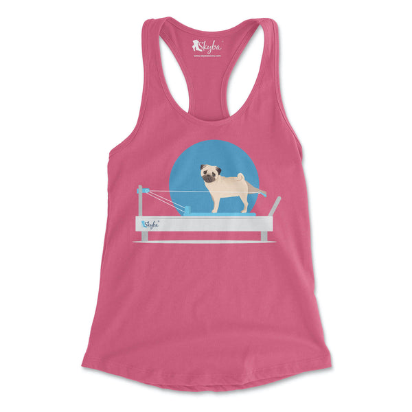 Pug on the Reformer - Women's Slim Fit Tank Skyba Tank Top