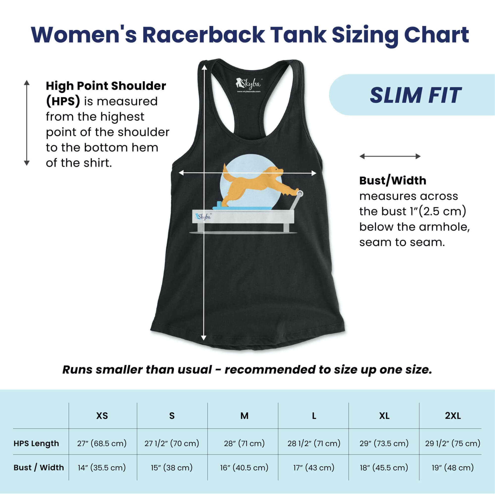 "Puppies and Pilates" Golden Retriever on Reformer - Women's Slim Fit Tank Skyba Tank Top
