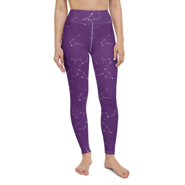 Purple Constellation - High Waisted Leggings Skyba Yoga Leggings - AOP