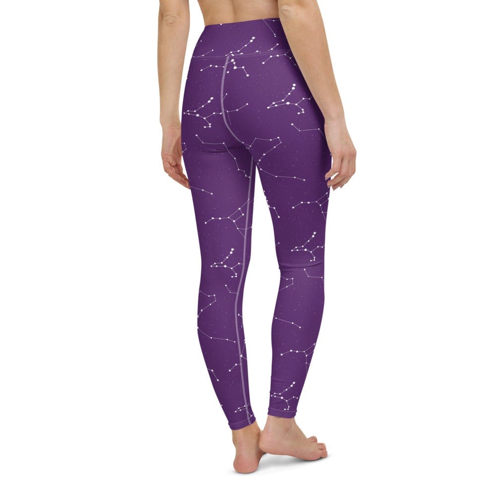 Purple Constellation - High Waisted Leggings Skyba Yoga Leggings - AOP
