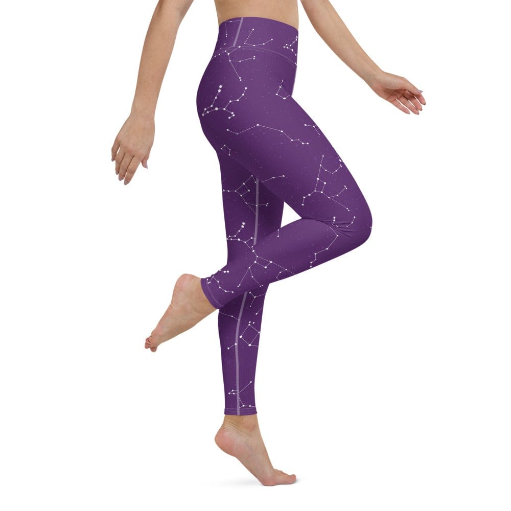 Purple Constellation - High Waisted Leggings Skyba Yoga Leggings - AOP
