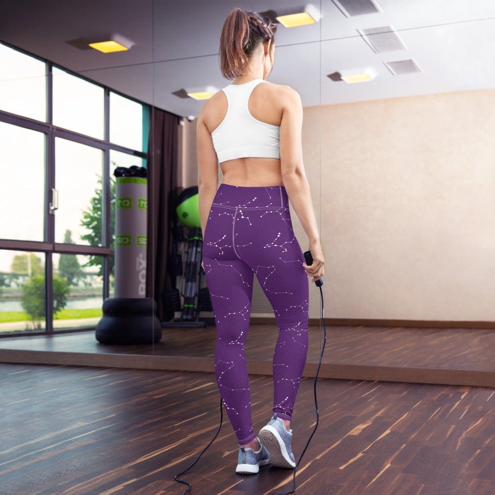 Purple Constellation - High Waisted Leggings Skyba Yoga Leggings - AOP