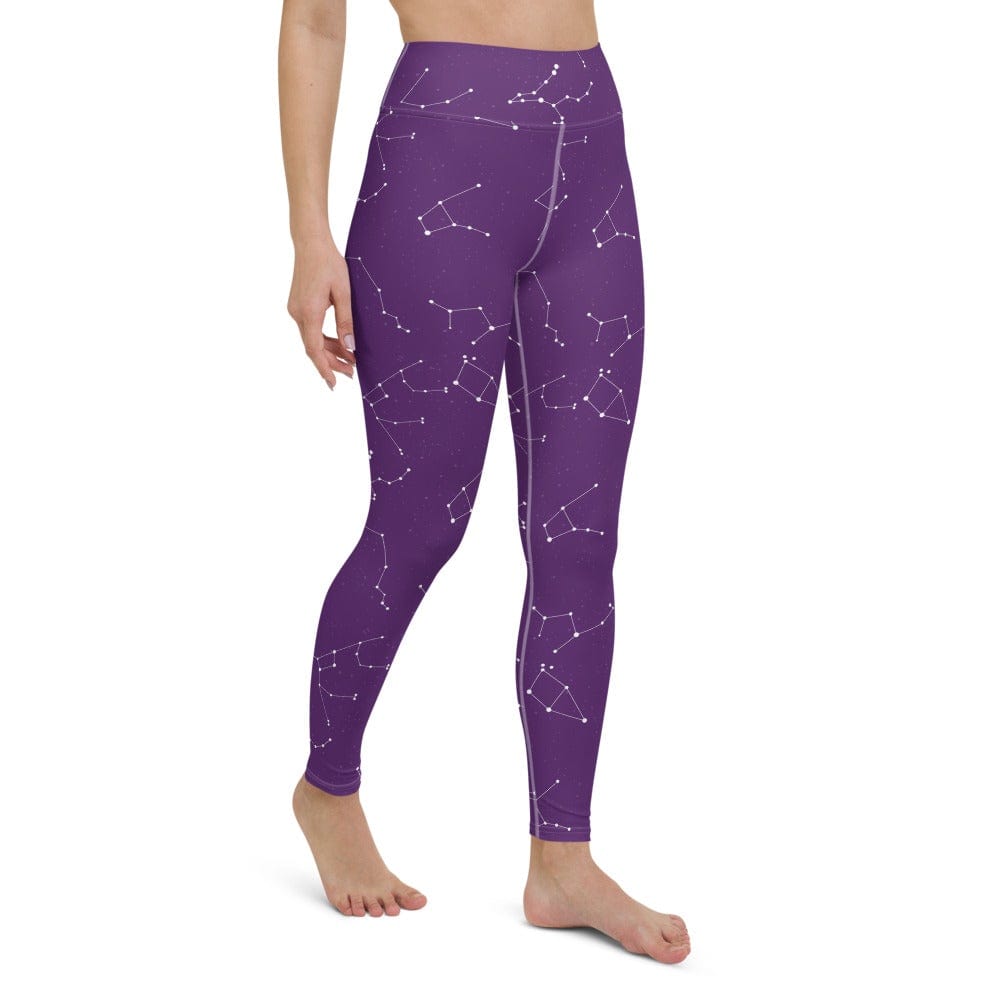 Purple Constellation - High Waisted Leggings Skyba Yoga Leggings - AOP