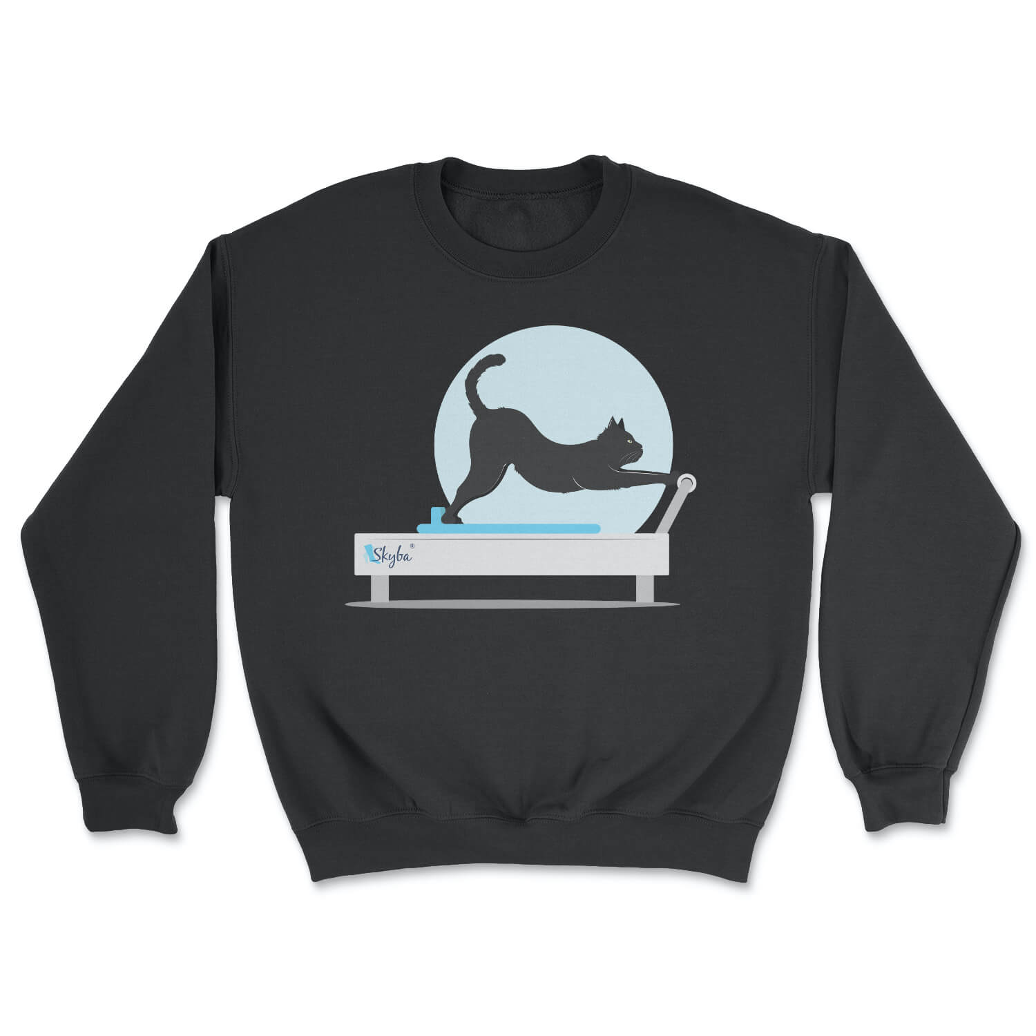 Stretching Cat on Reformer - Cozy Crewneck Sweatshirt Skyba Sweatshirt