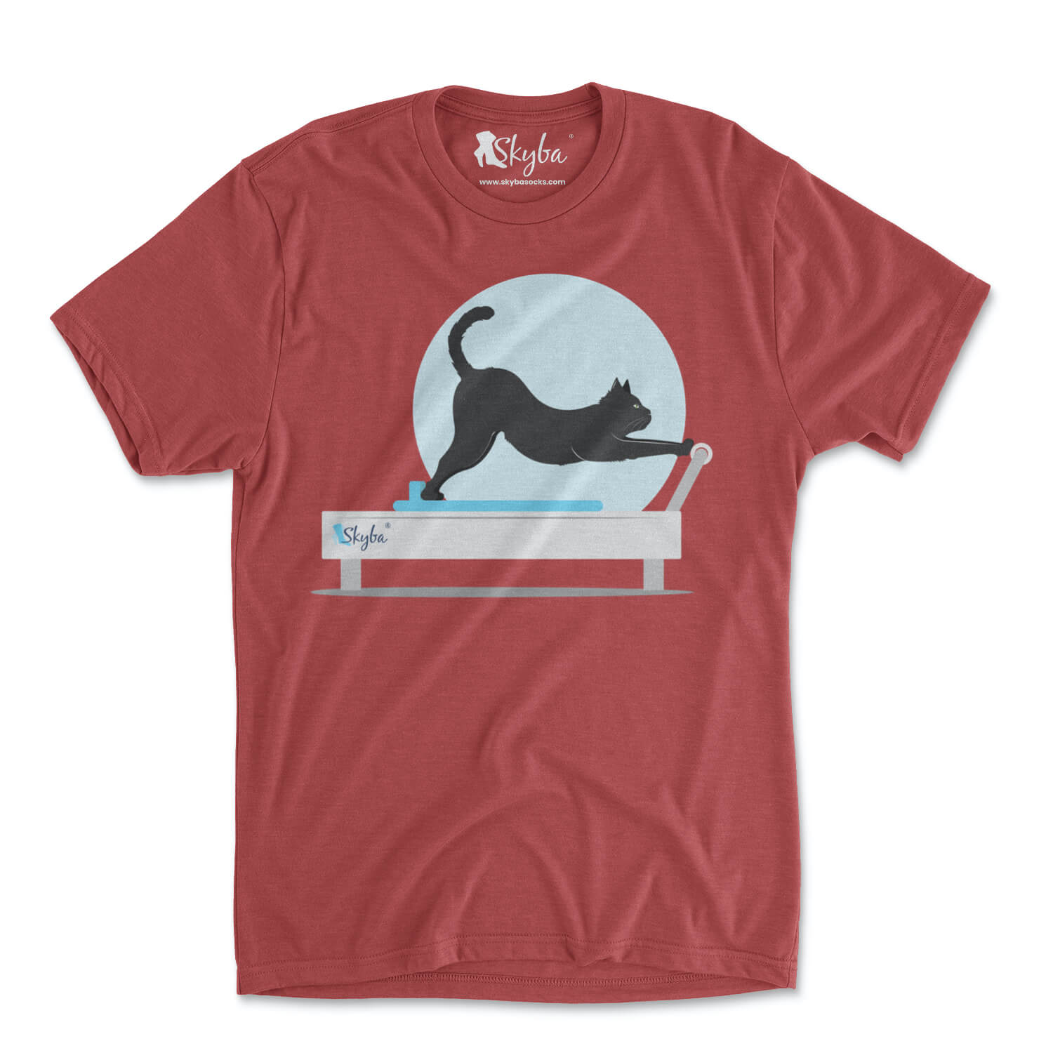 Stretching Cat on Reformer - Tri Blend Tee Skyba Tri-Blend Tee