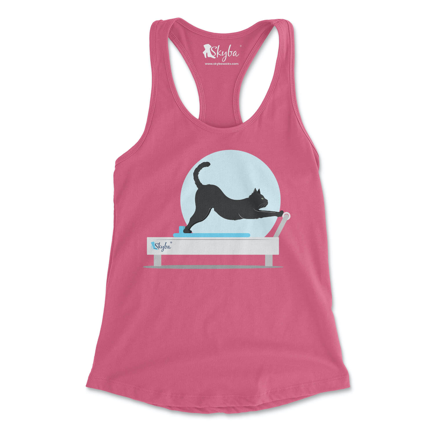Stretching Cat on Reformer - Women's Slim Fit Tank Skyba Tank Top