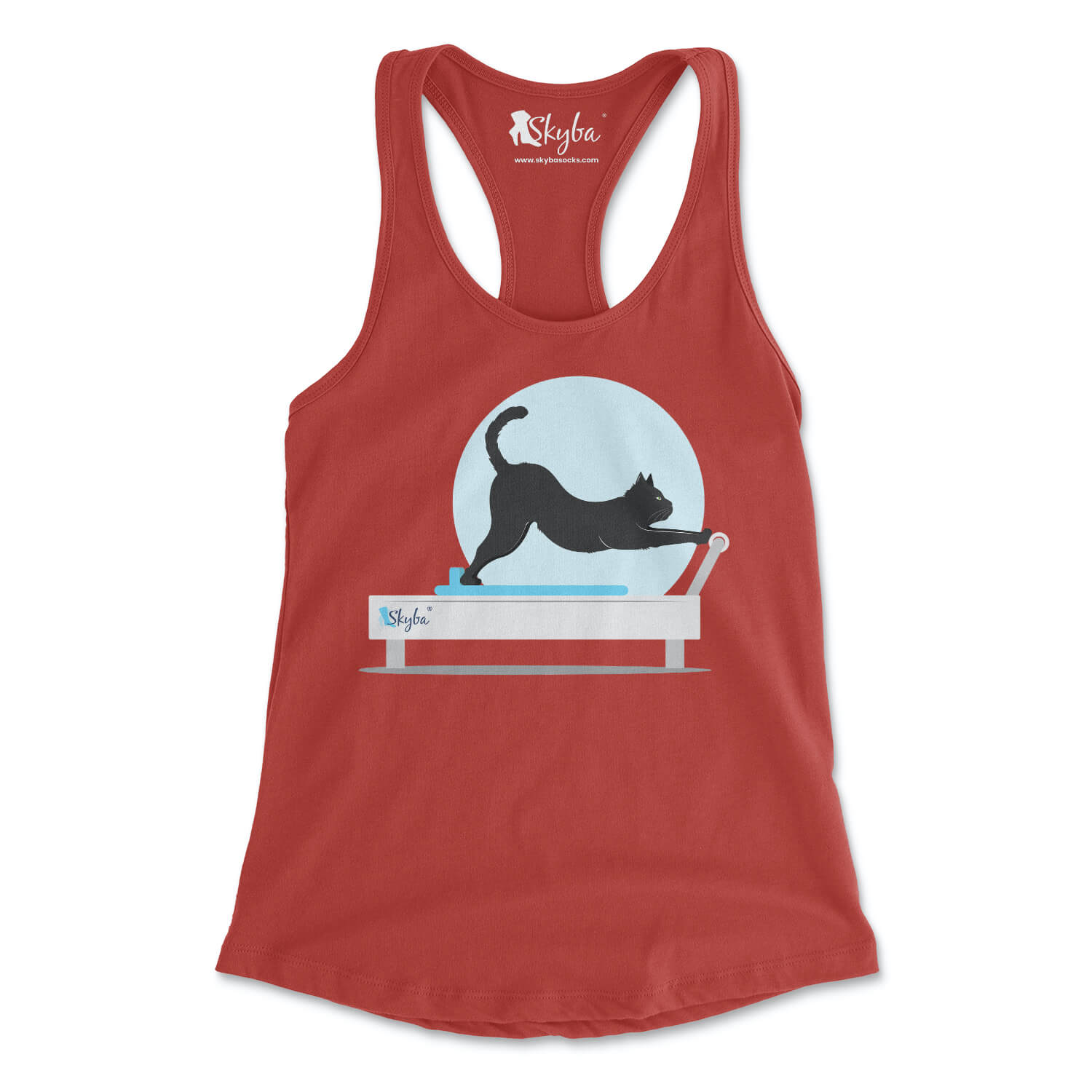 Stretching Cat on Reformer - Women's Slim Fit Tank Skyba Tank Top