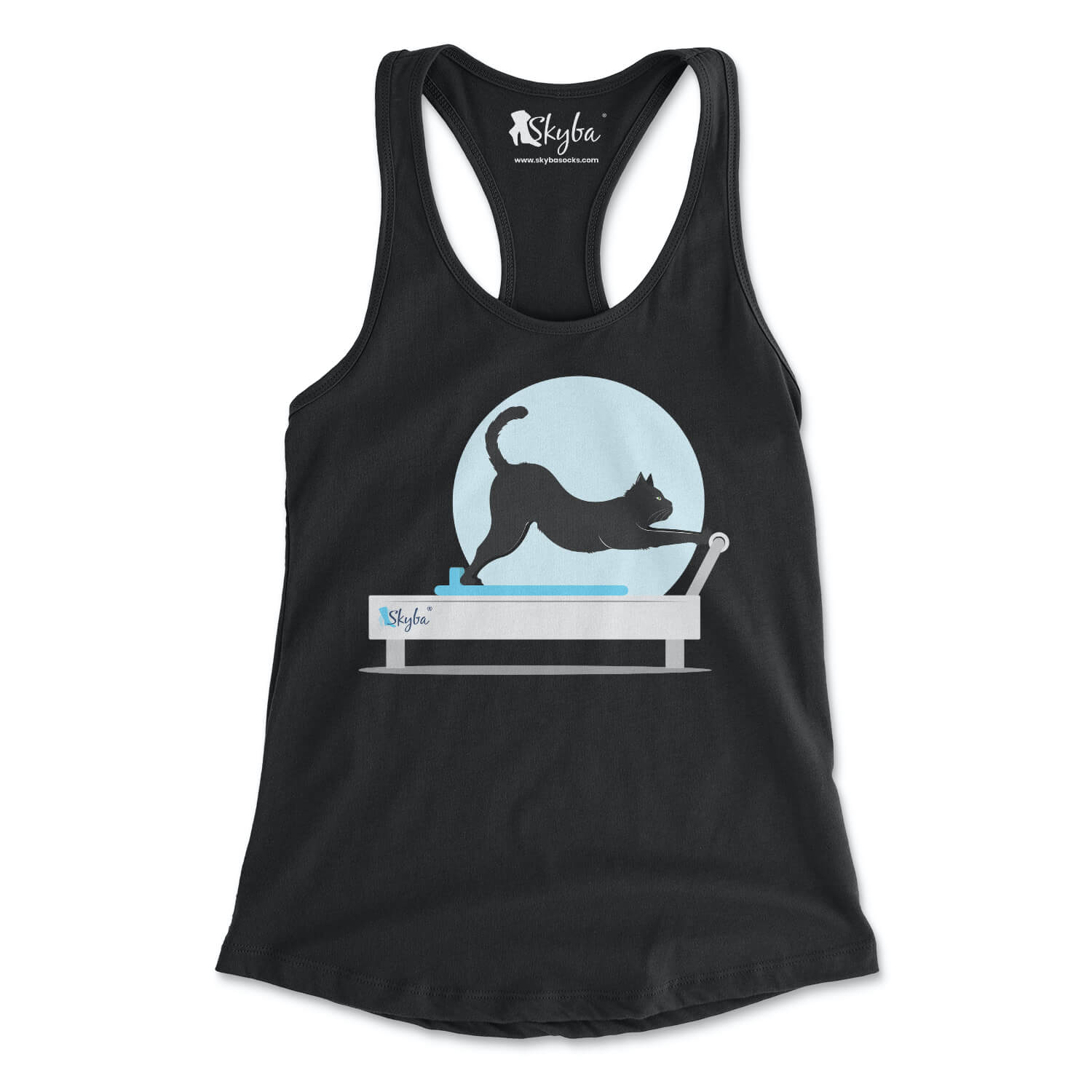 Stretching Cat on Reformer - Women's Slim Fit Tank Skyba Tank Top