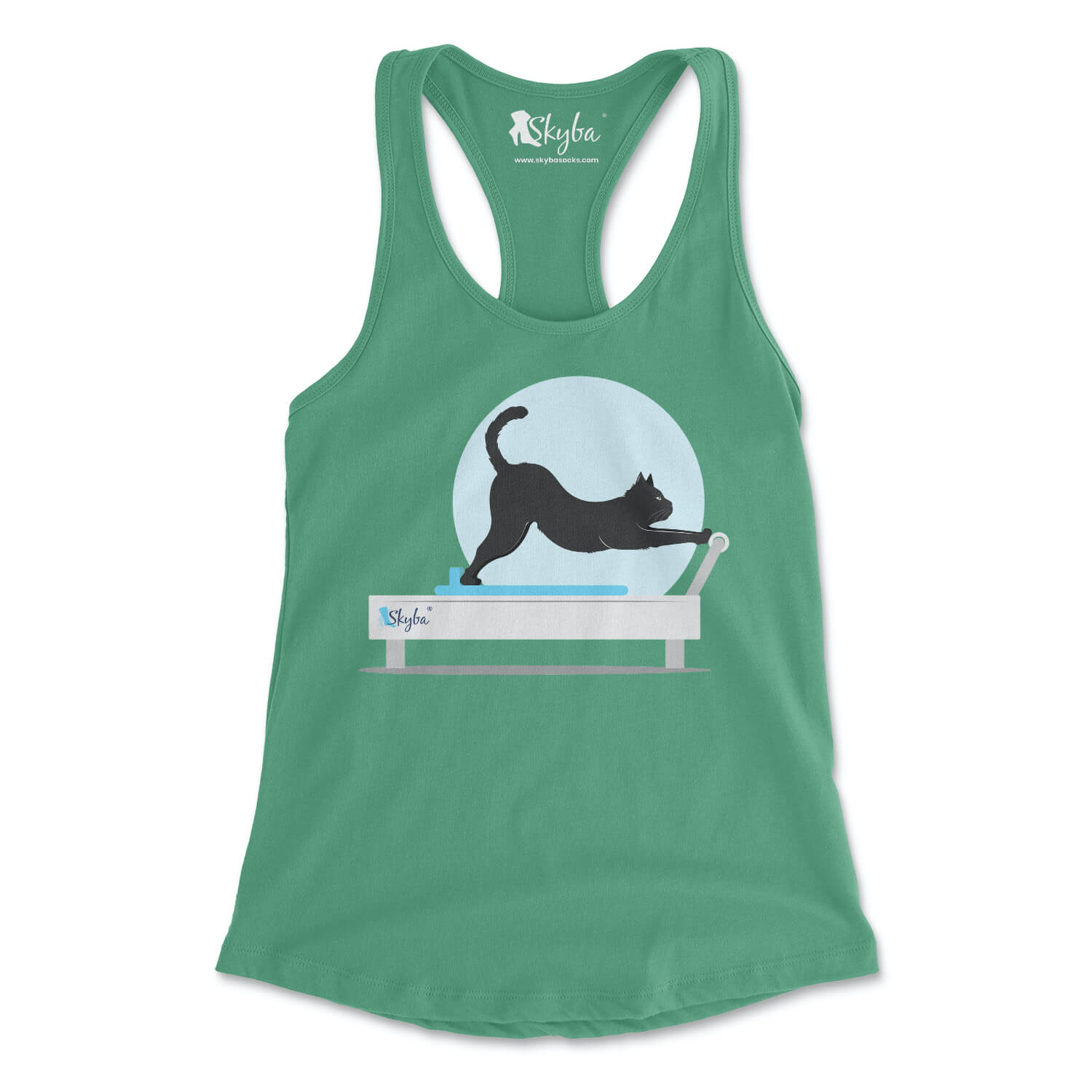 Stretching Cat on Reformer - Women's Slim Fit Tank Skyba Tank Top