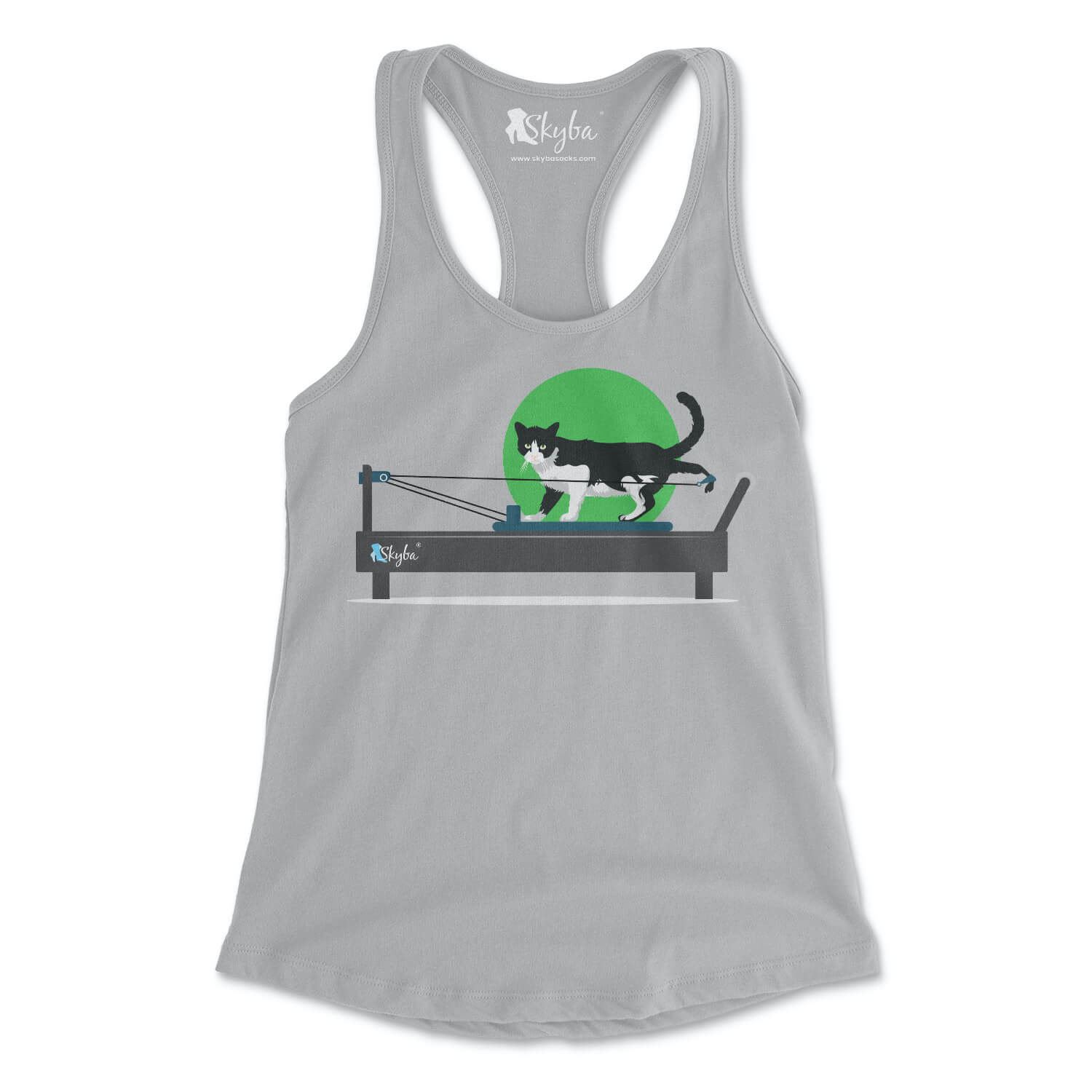 Tuxedo Cat on Reformer - Women's Slim Fit Tank Skyba Tank Top