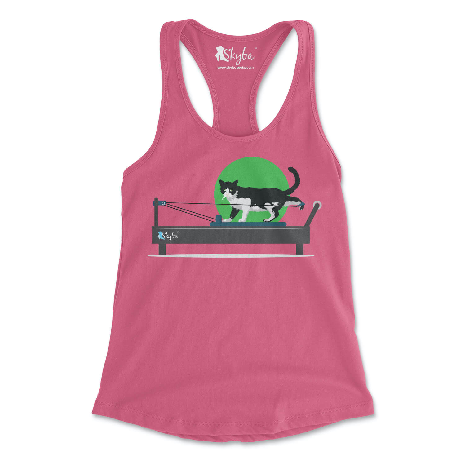 Tuxedo Cat on Reformer - Women's Slim Fit Tank Skyba Tank Top