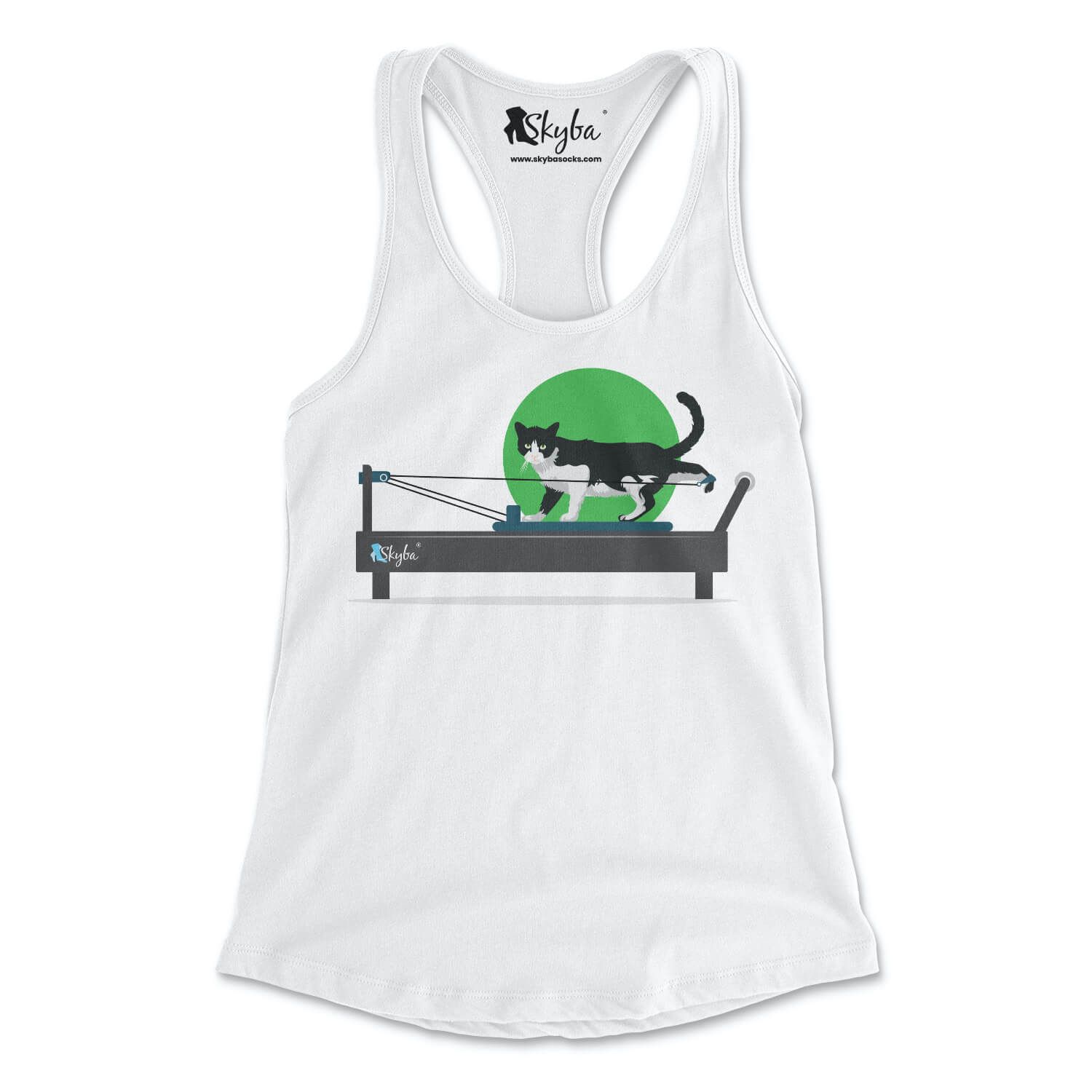 Tuxedo Cat on Reformer - Women's Slim Fit Tank Skyba Tank Top