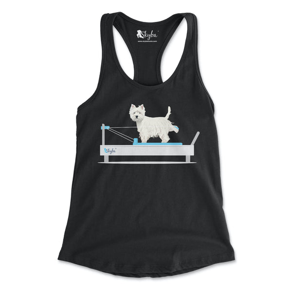 Westie on the Reformer - Women's Slim Fit Tank Skyba Tank Top