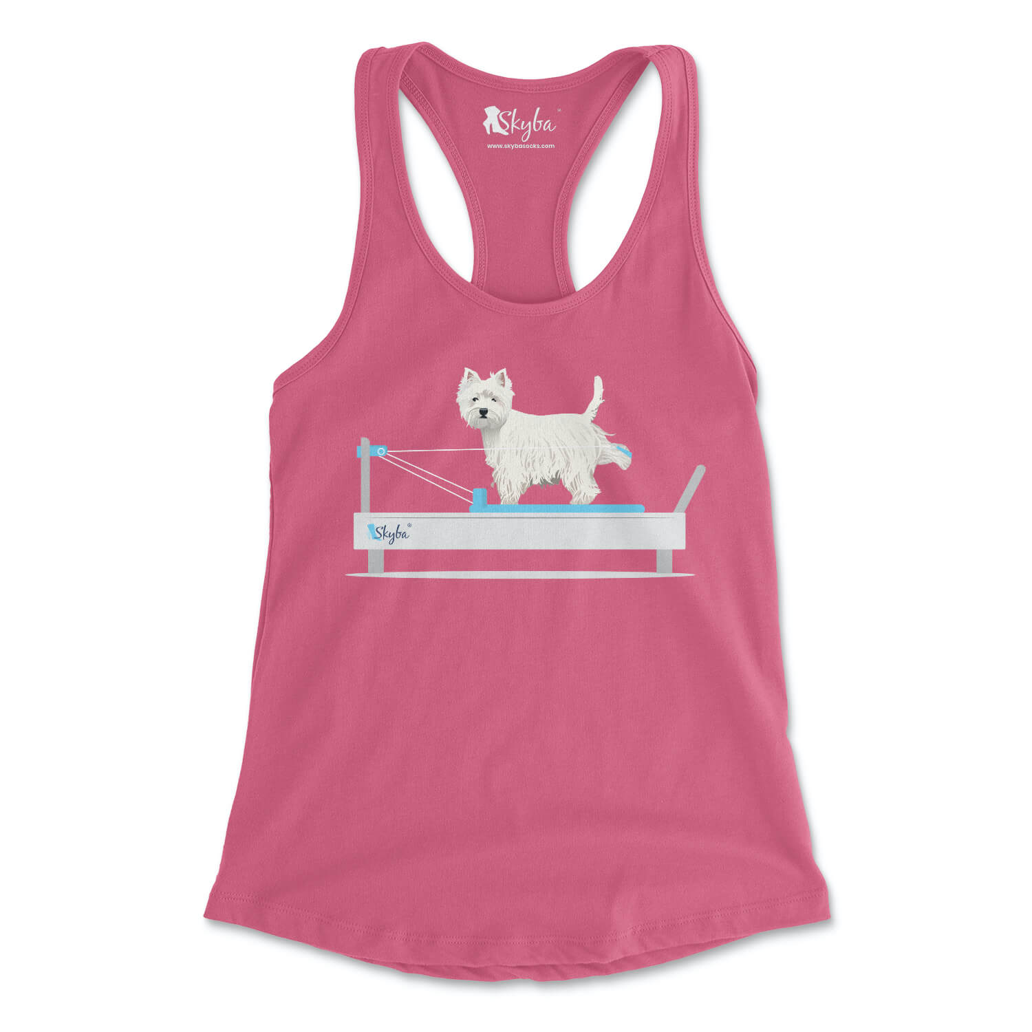 Westie on the Reformer - Women's Slim Fit Tank Skyba Tank Top